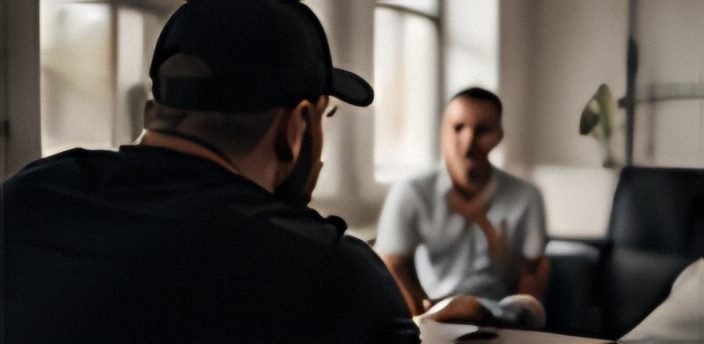 A counselling session between two men
